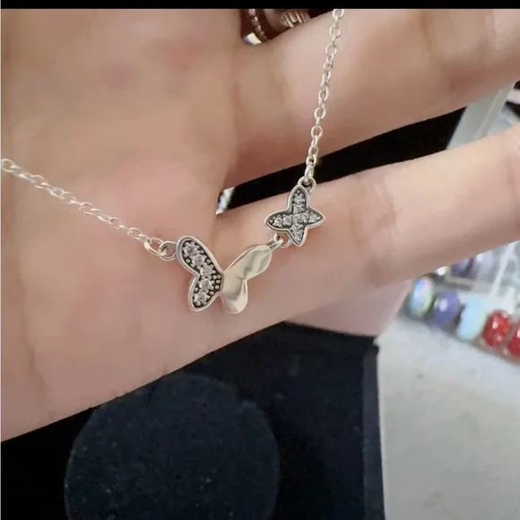 Pandora Silver Heart and Butterfly Necklace - Picture 3 of 10